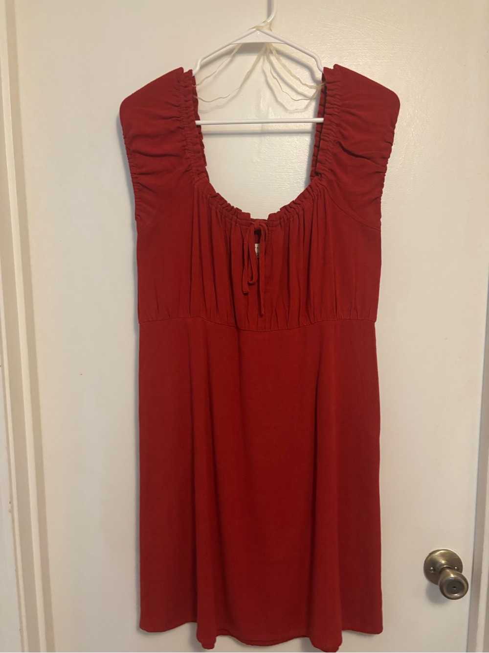 Aeropostale Red Sleeveless Gathered Neck Dress